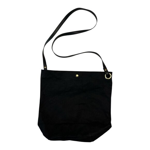 Le Marché de Whiterm Paris Black Canvas Shoulder Bag - Picture 2 of 4